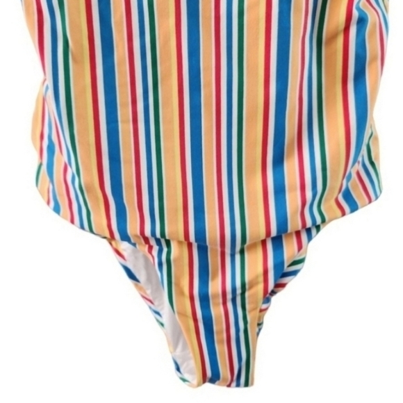 Onia Gabriella Swimsuit Womens Size Small One Peace Rainbow Striped High Cut - Picture 7 of 12